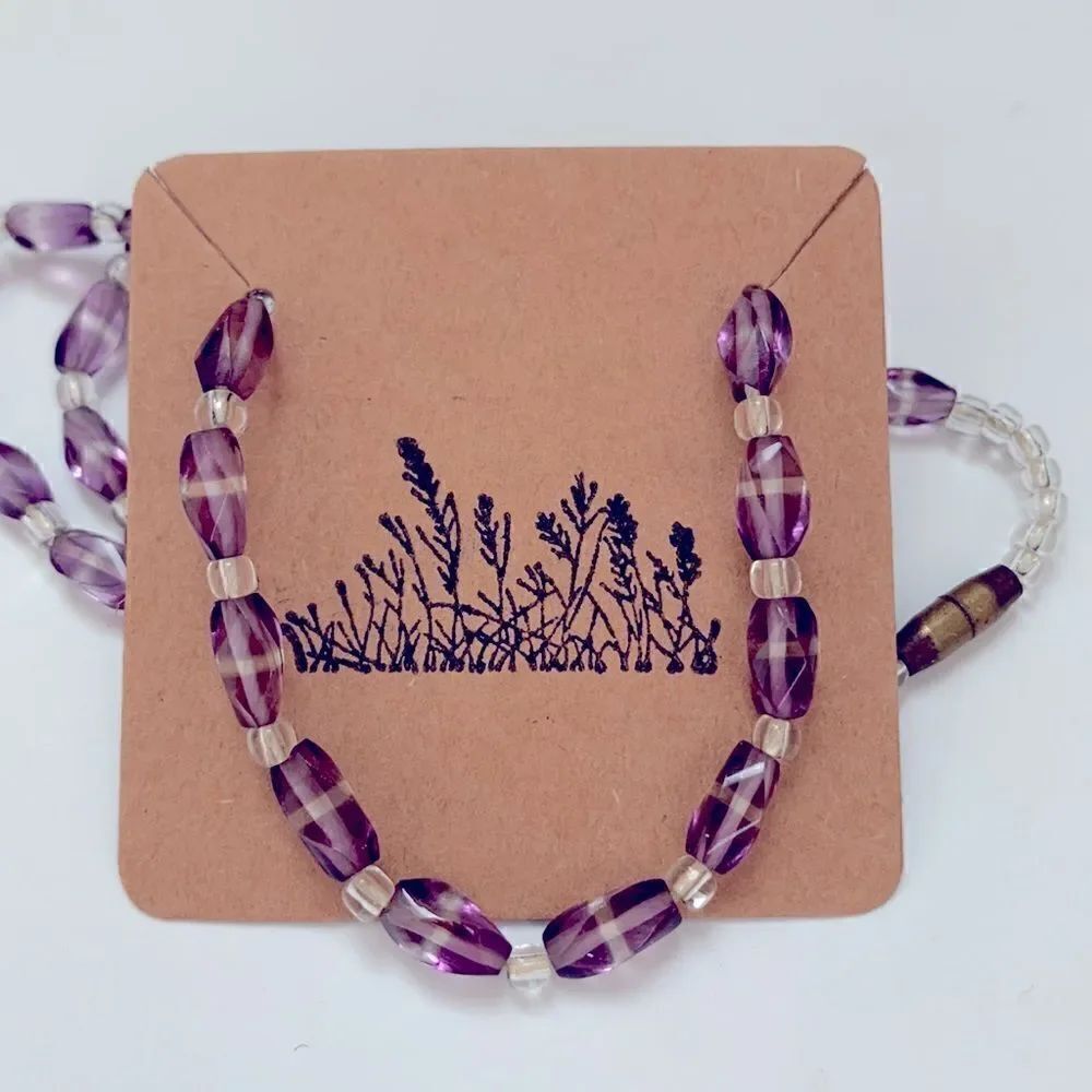 💜Genuine crystal stone choker